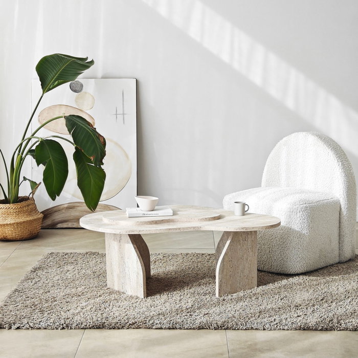 Hanah Home Mesa de centro Melted - Travertino